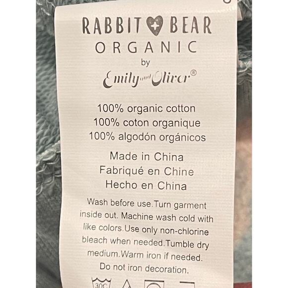 Rabbit Bear Floral Organic Cotton Sweatshirt & Jogger Set 4T - Picture 4 of 4